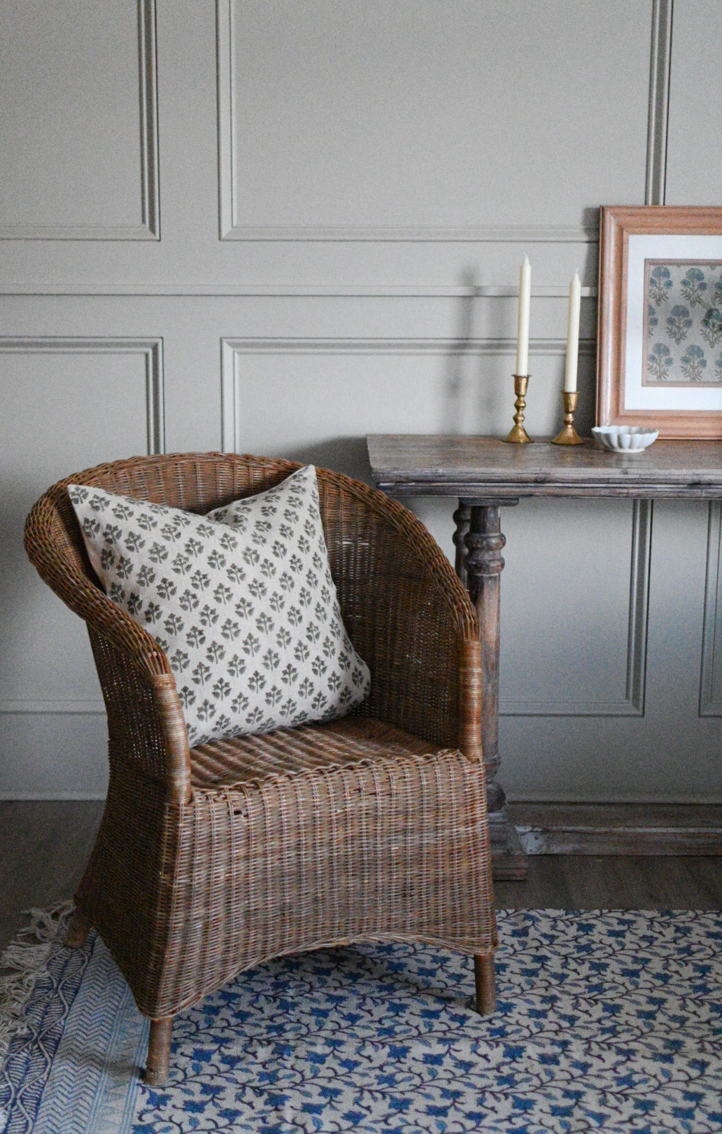 Gabby Ditsy Prints Beige Pillow Cover Pillow Covers