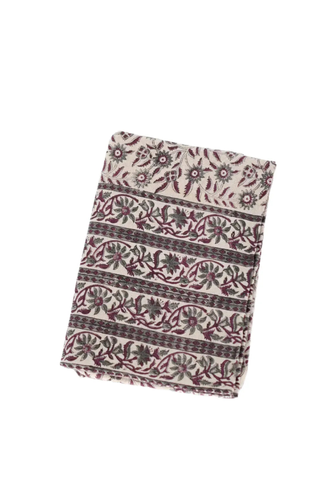 Hazel Floral Block Print Tablecloth - Maple Village Lane