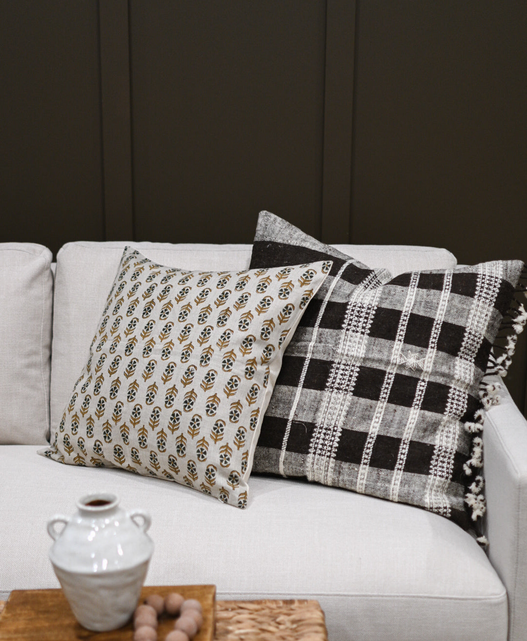 Meadow Ditsy Prints Natural Linen Pillow Cover Pillow Covers