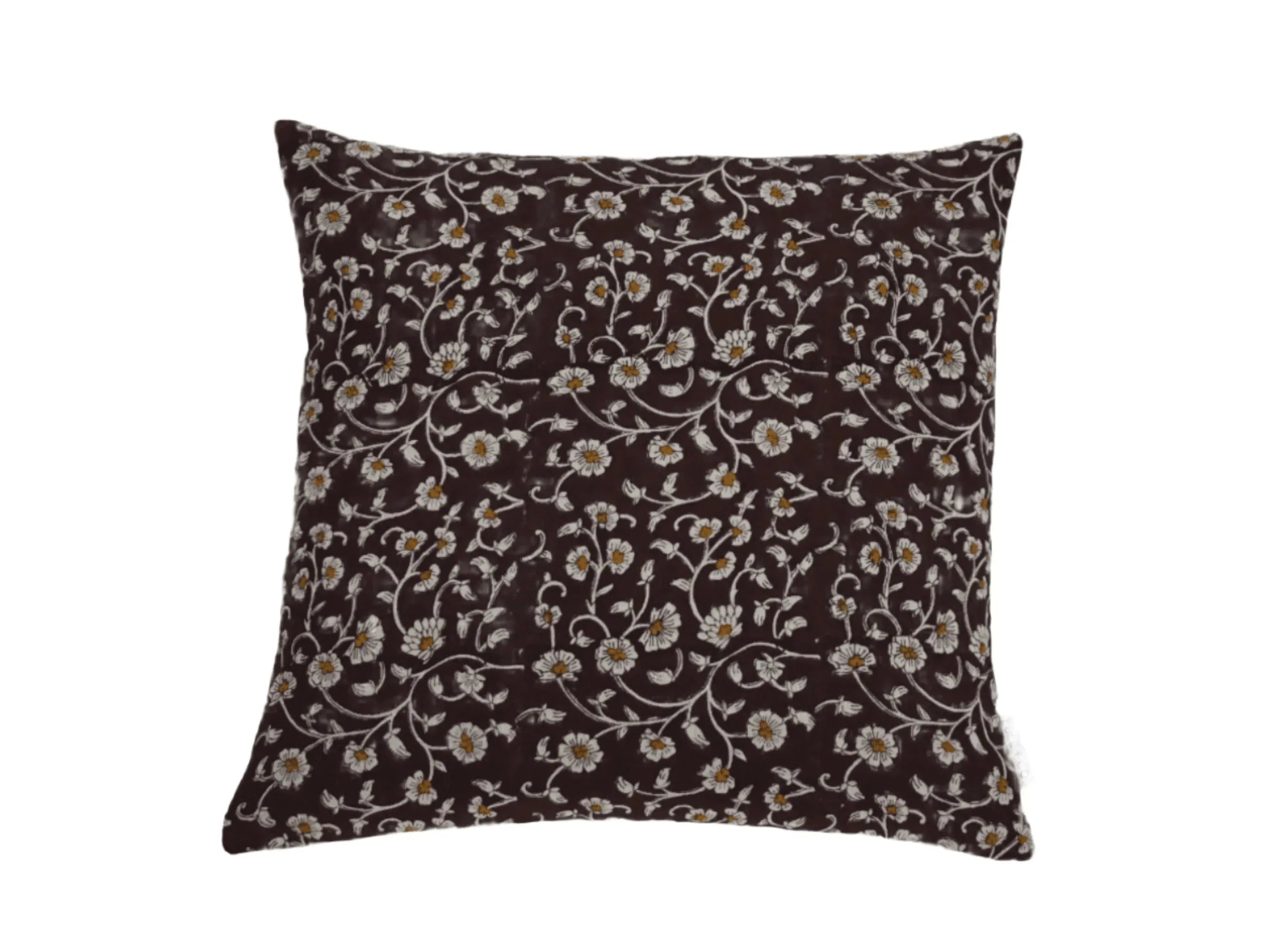 Cordelia Botanical Print Rosewood Pillow Cover Single Sided Pillow Covers