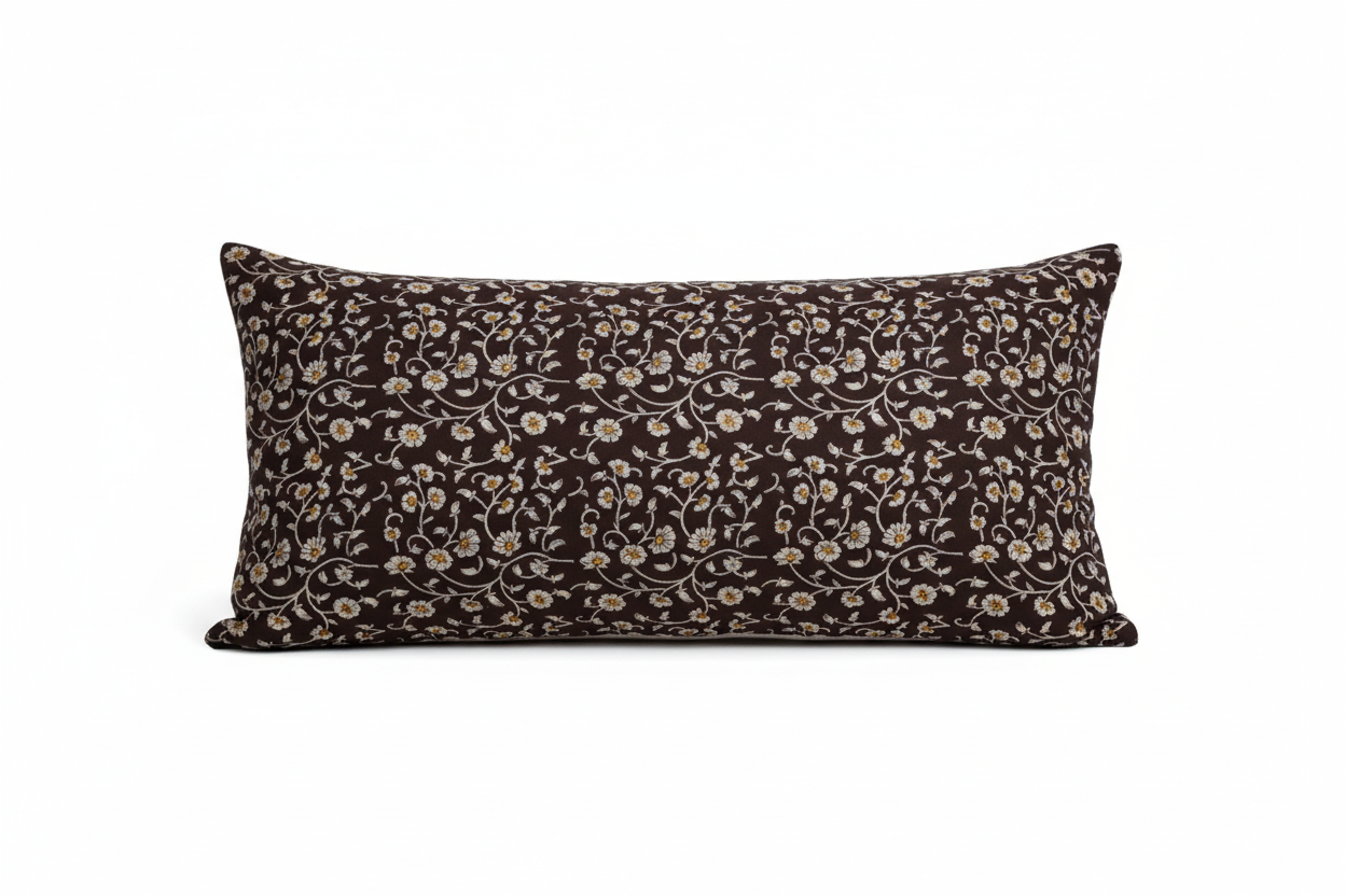 Cordelia Botanical Print Rosewood Pillow Cover Pillow Covers