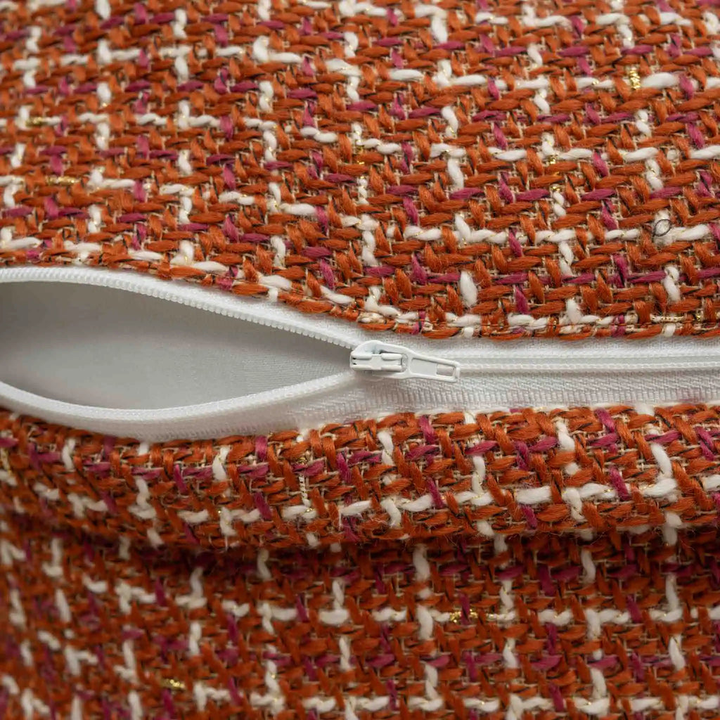 Channel Tweed Rust Pillow Cover
