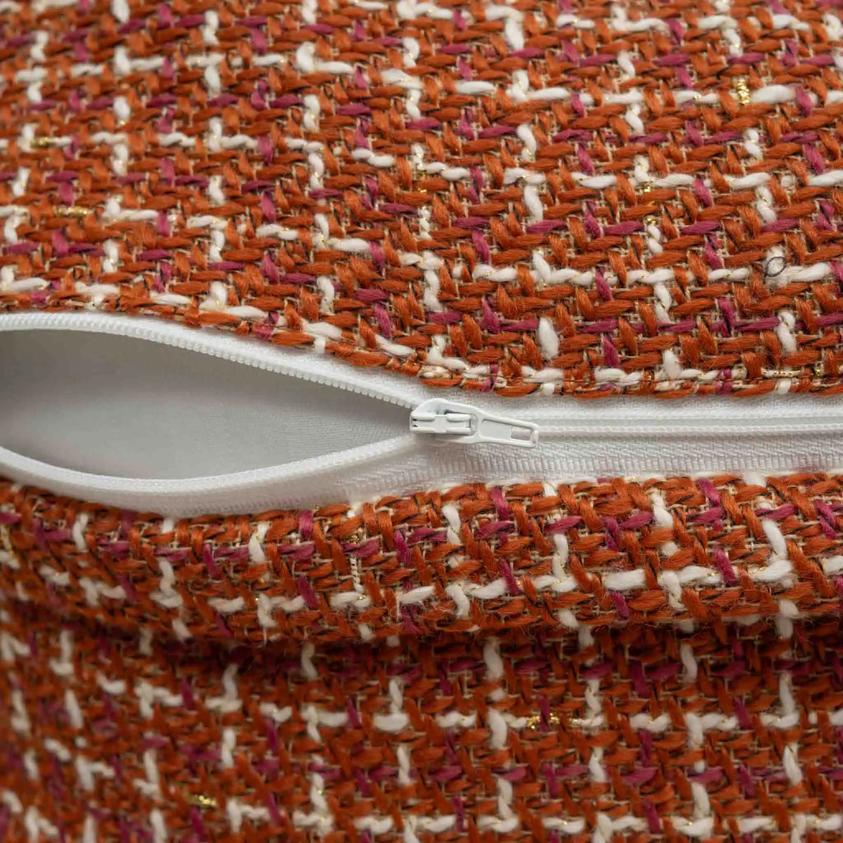 Channel Tweed Rust Pillow Cover