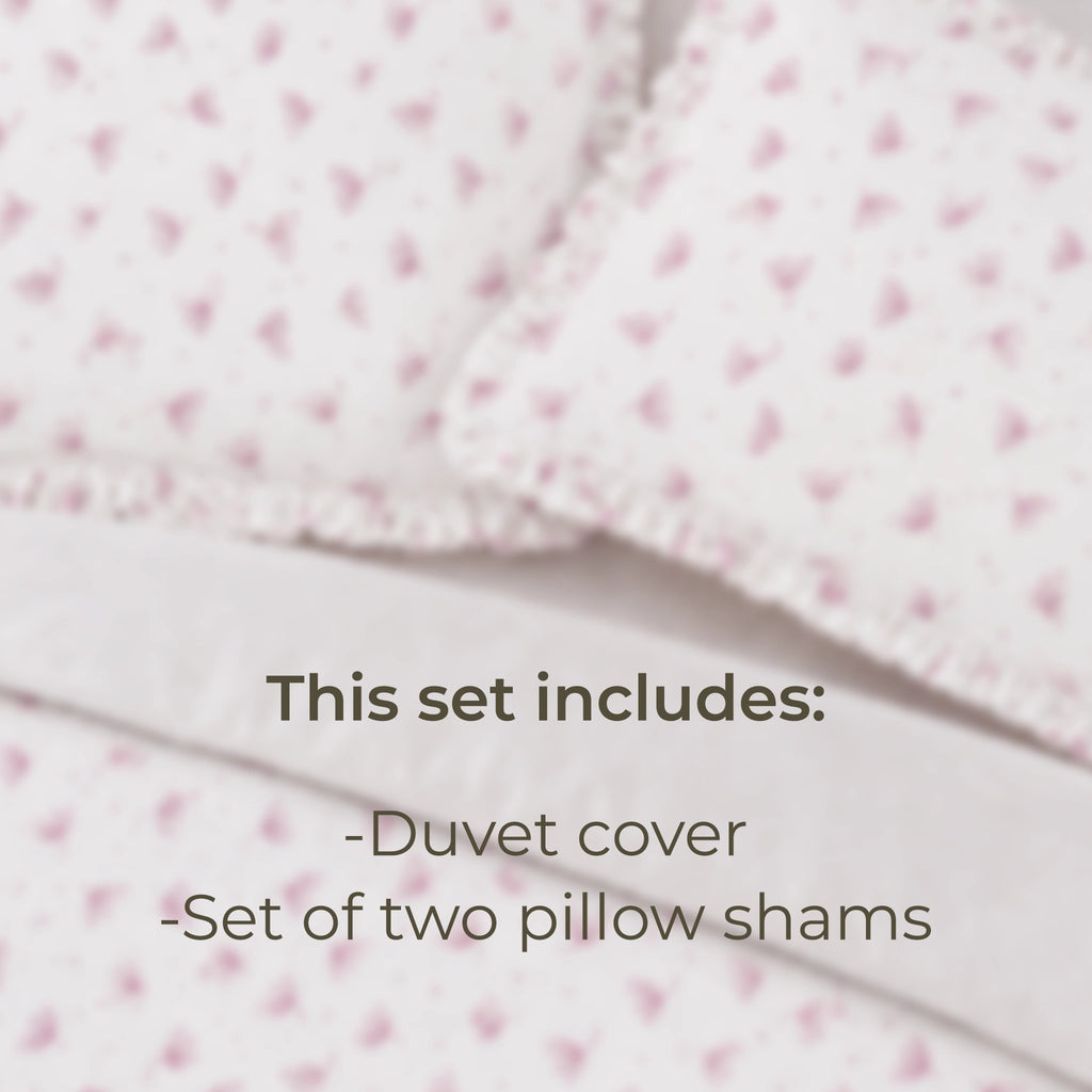 Dandellions Block Print Cotton Duvet Cover Set
