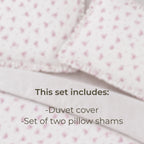 Dandellions Block Print Cotton Duvet Cover Set