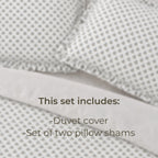 Freesia Ice Blue Block Print Cotton Duvet Cover Set