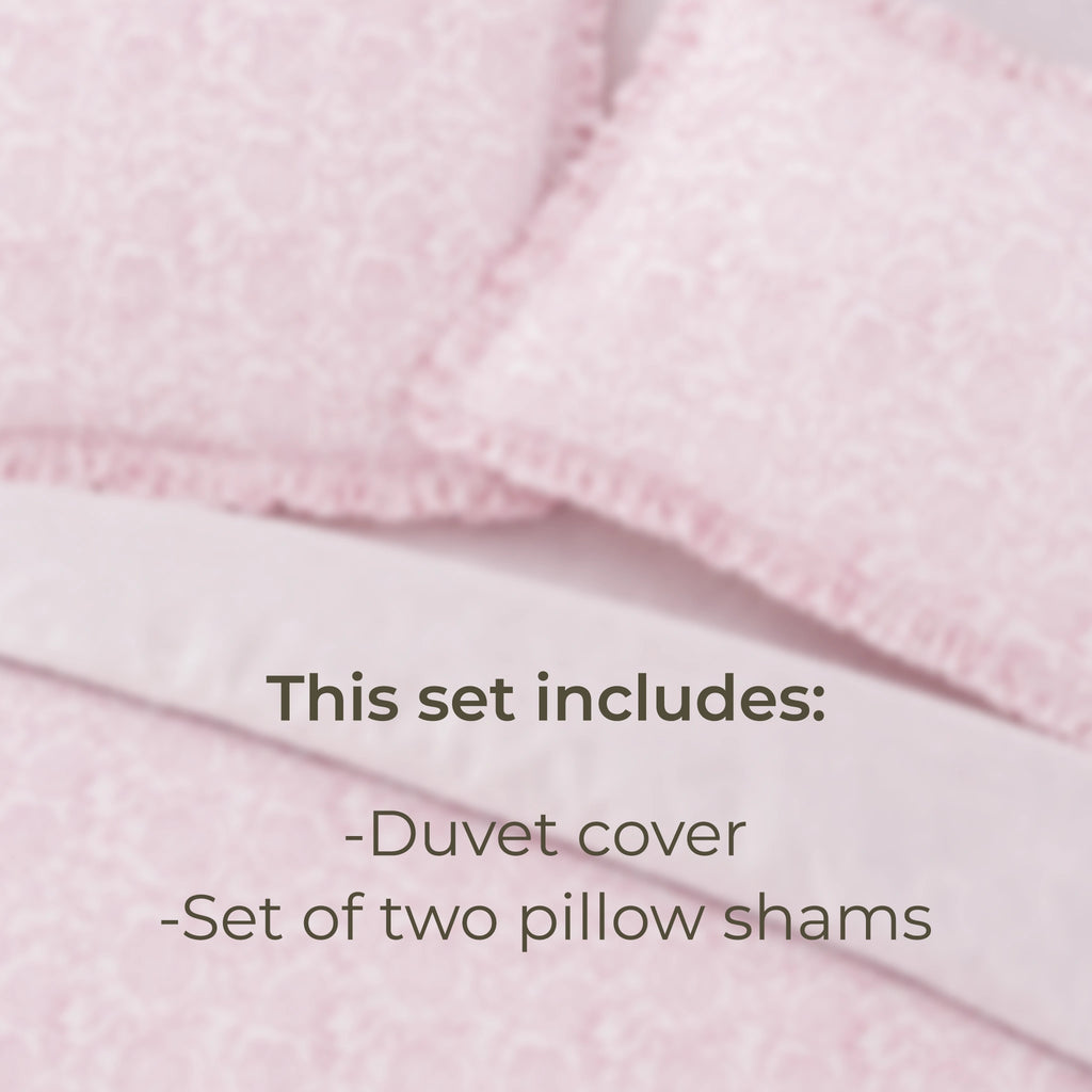 Vivienne Red Block Print Cotton Duvet Cover Set