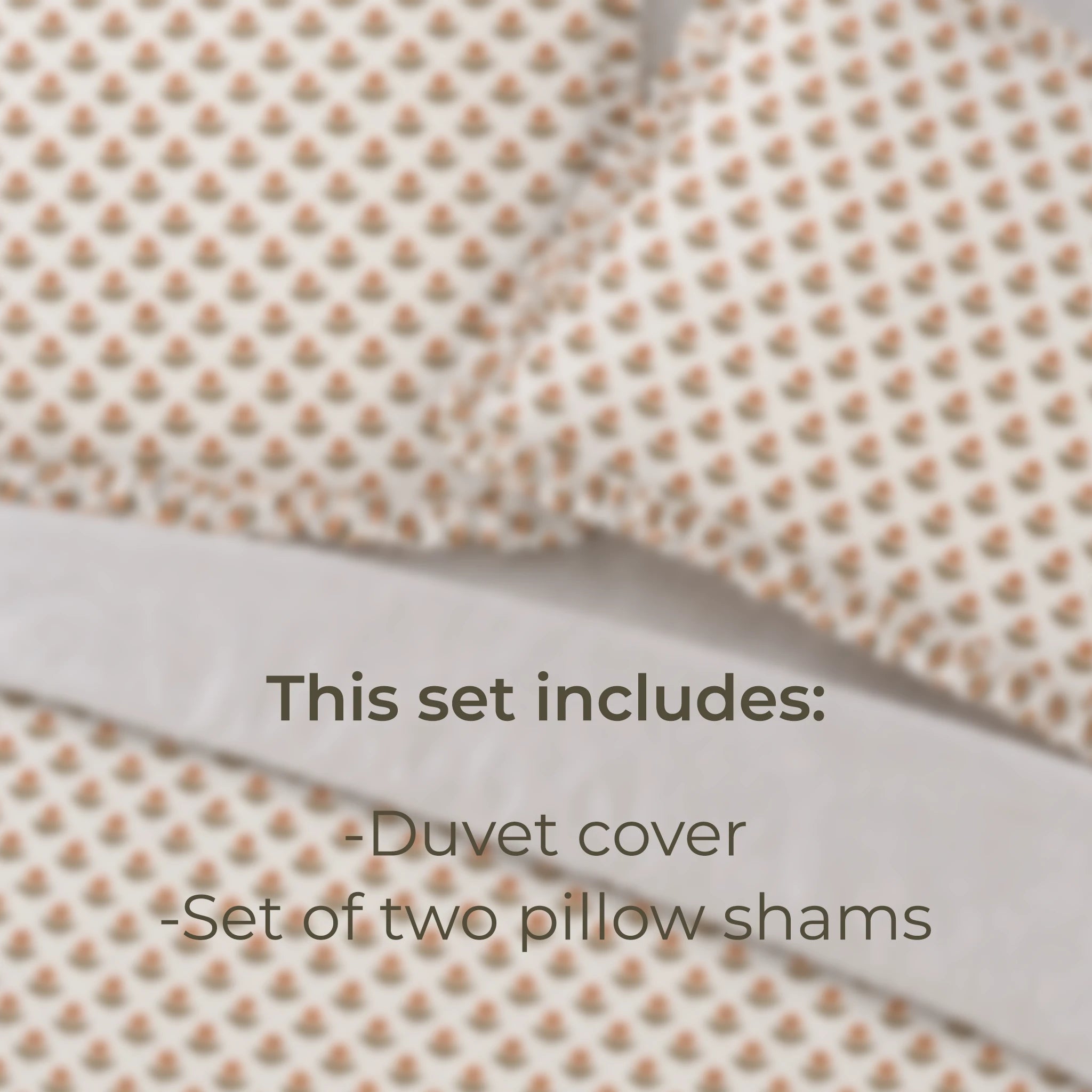Freesia Soft Pink Block Print Cotton Duvet Cover Set