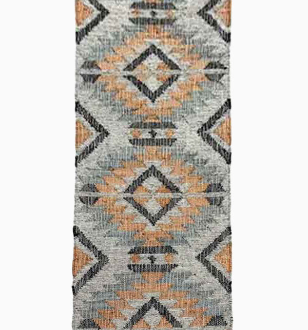 Tribal Motif Jute and Cotton Rug