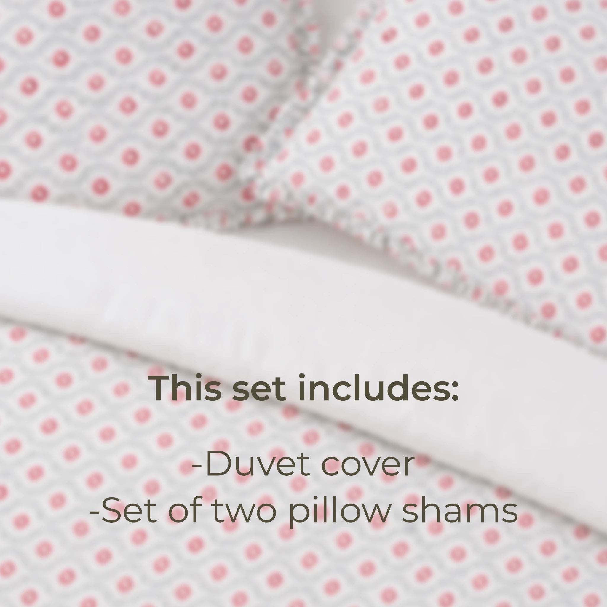 Andrea Red Block Print Cotton Duvet Cover Set