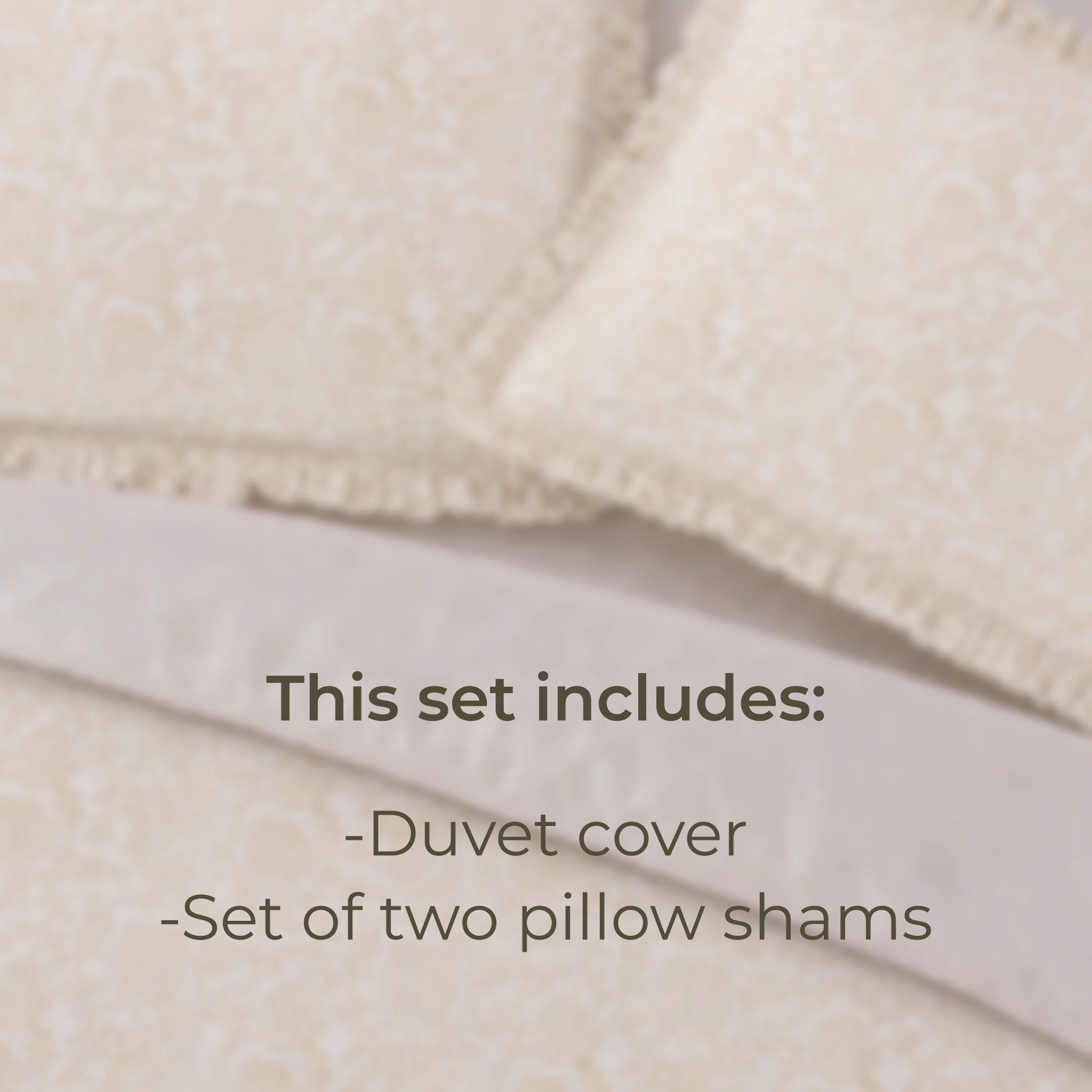 Vivienne Beige Block Print Cotton Duvet Cover Set