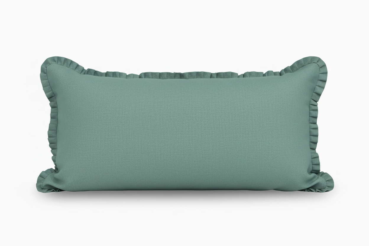 Montgomery Linen Misty Green Pillow Cover Ruffle Pillow Covers