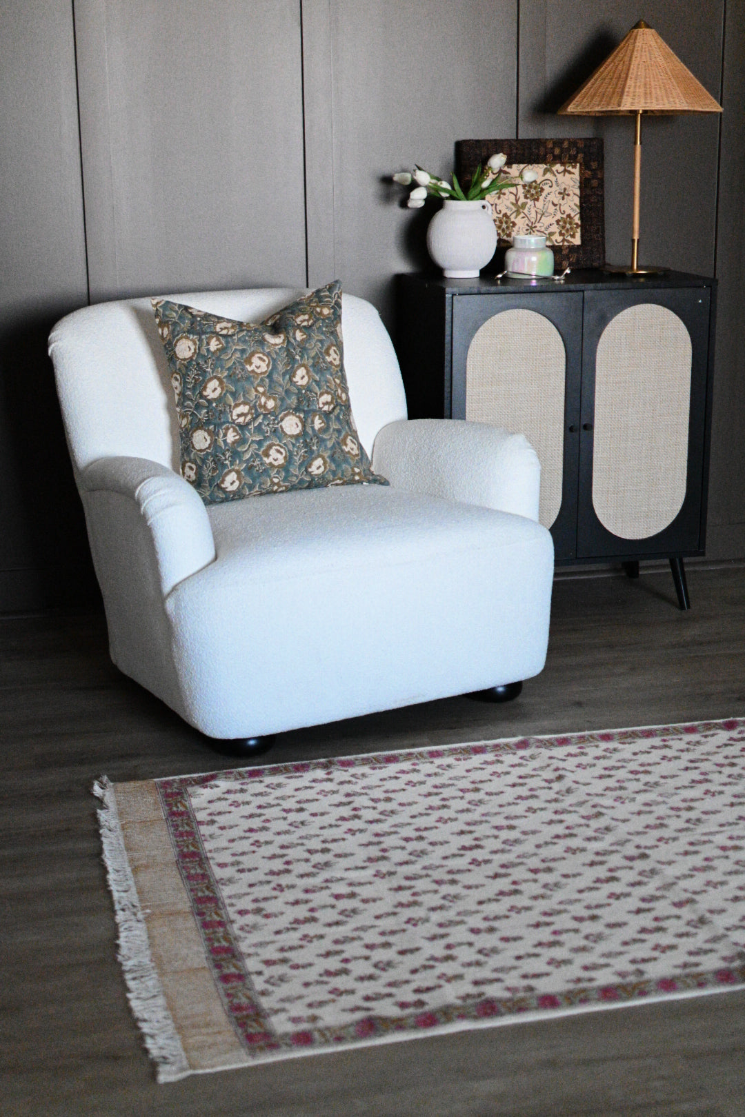 Gabriella Botanical Print Deep Teal Pillow Cover