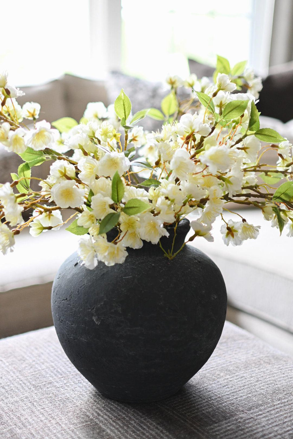 Faux White Blossom Stem Faux Flowers