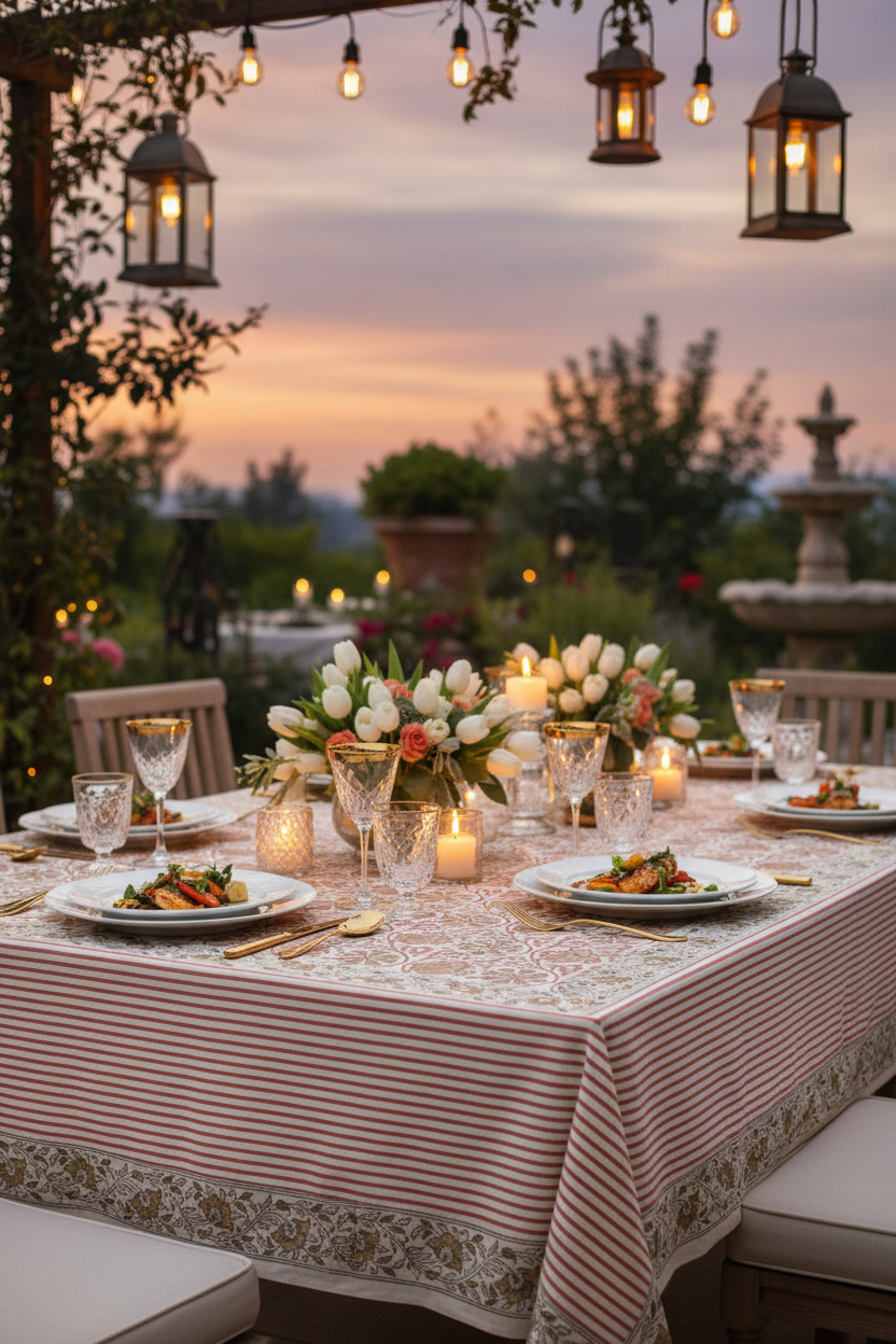 Dawn Botanical Print Table Cloth Table Cloth