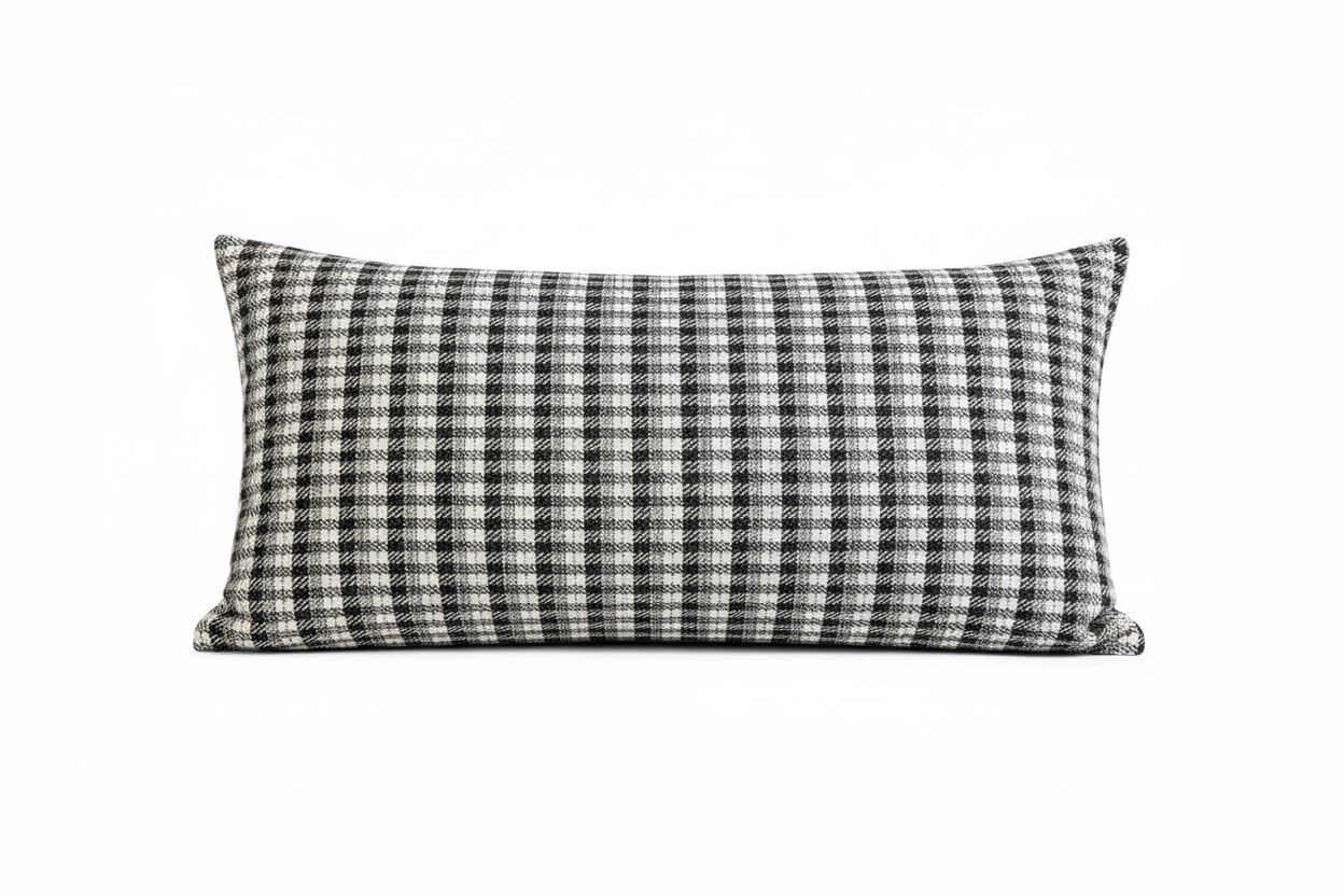 Magnus Check Ash Grey Pillow Cover Pillow Covers