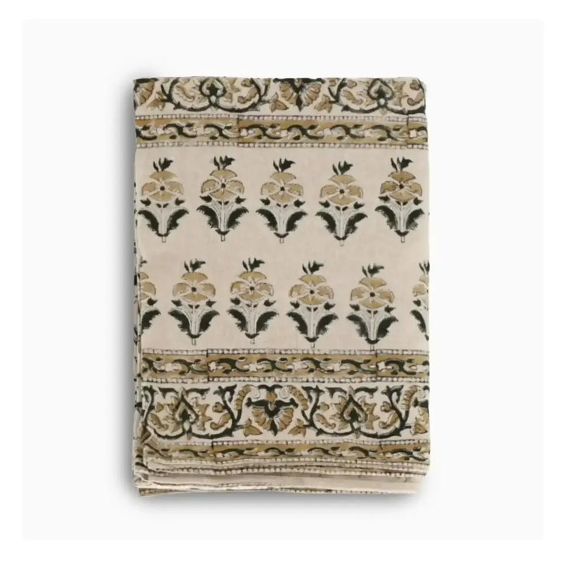 Camel Botanical Print Table Cloth Table Cloth