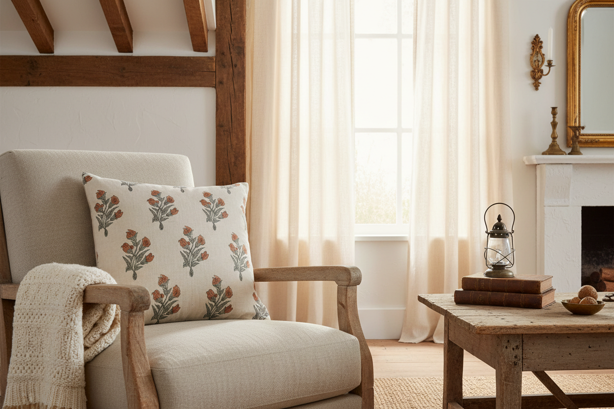 Wesley Ditsy Prints Oat Pillow Cover Pillow Covers