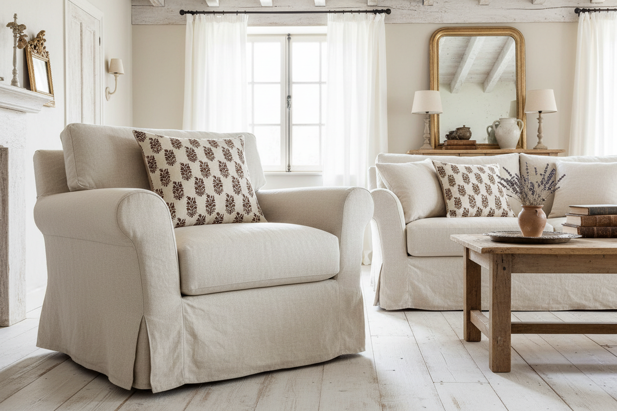 Bernadette Ditsy Prints Oat Pillow Cover Pillow Covers