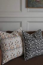 Valentina Botanical Print Black Pillow Cover Pillow Covers