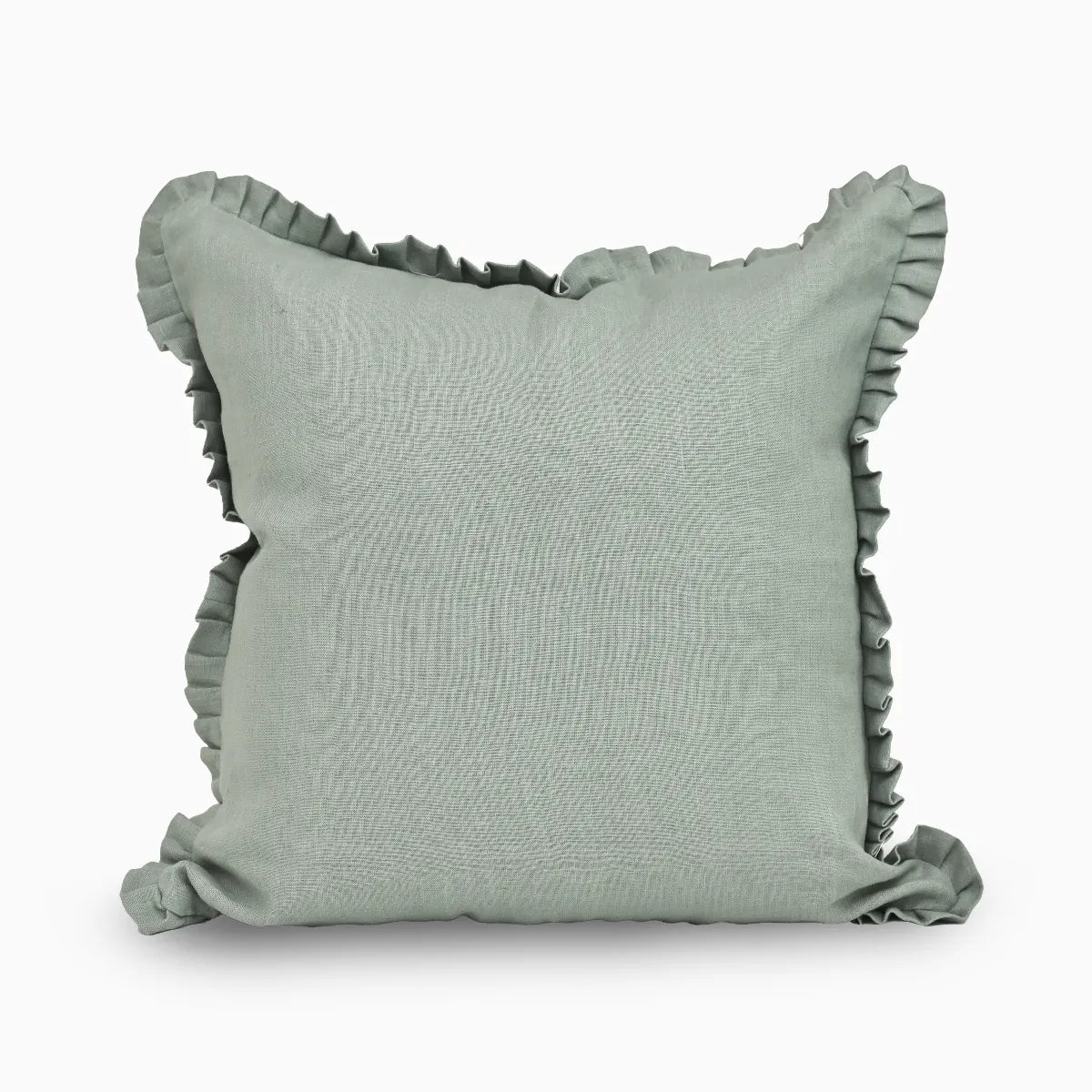 Fletcher Linen Aqua Pillow Cover Ruffle Pillow Covers