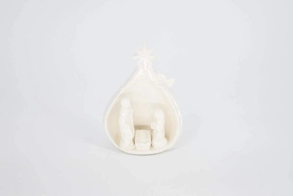 WhiteCeramic Nativity Scene Home Decor