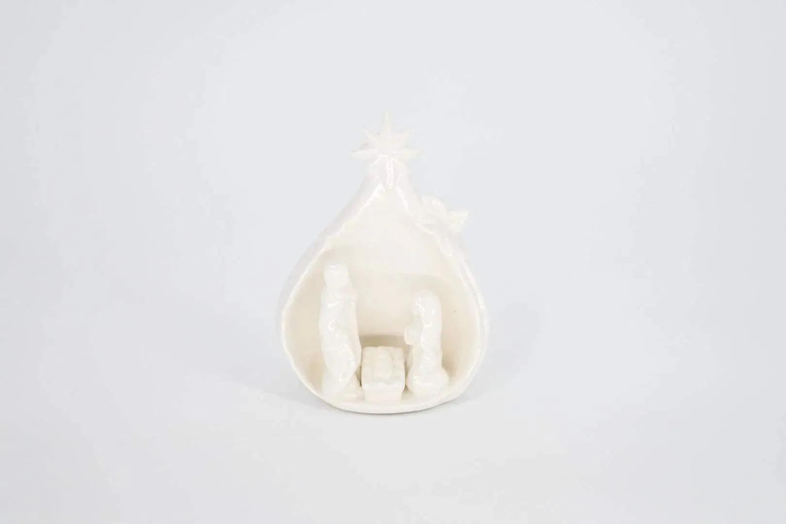 WhiteCeramic Nativity Scene Home Decor