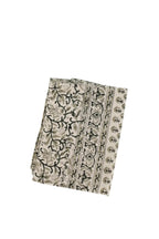 Charcoal Floral Block Print Tablecloth