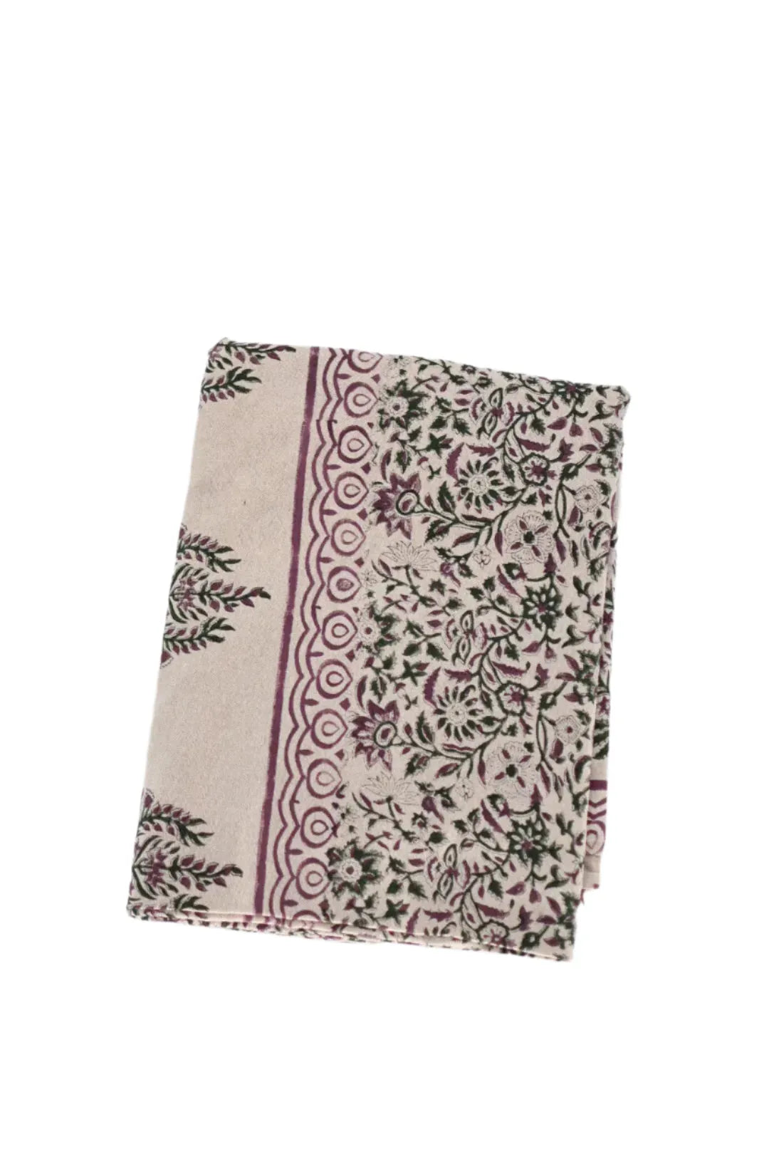 Hannah Floral Block Print Tablecloth - Maple Village Lane