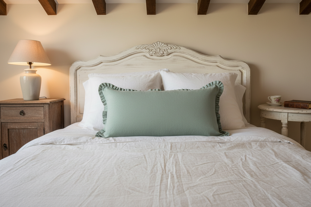 Fletcher Linen Aqua Pillow Cover Pillow Covers