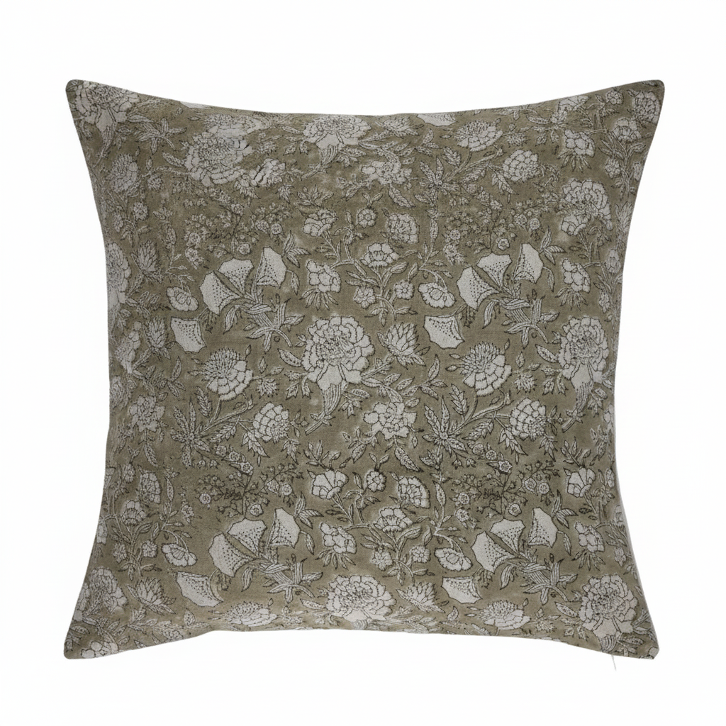 Veron Botanical Print Sage Pillow Cover Pillow Covers