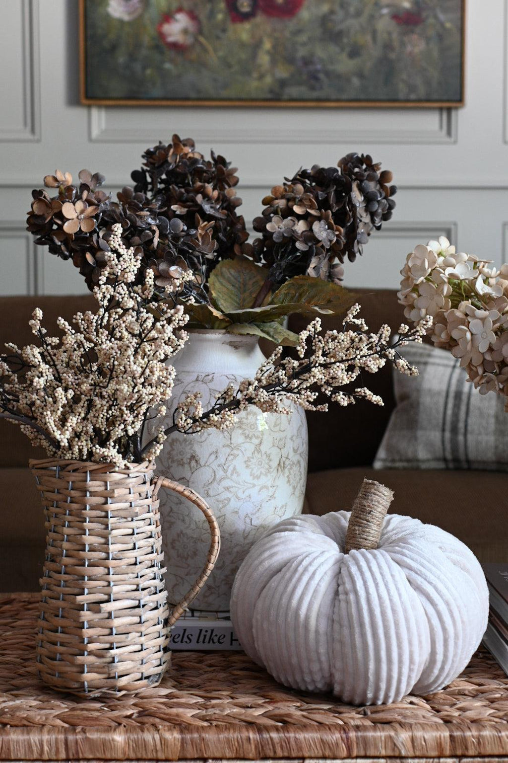 Cream Velvet Pumpkin Home Decor