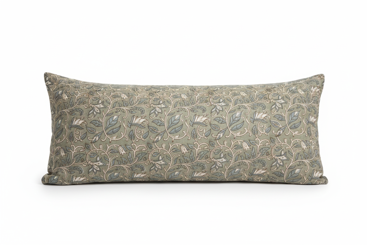 Isabella Botanical Print Sage Pillow Cover