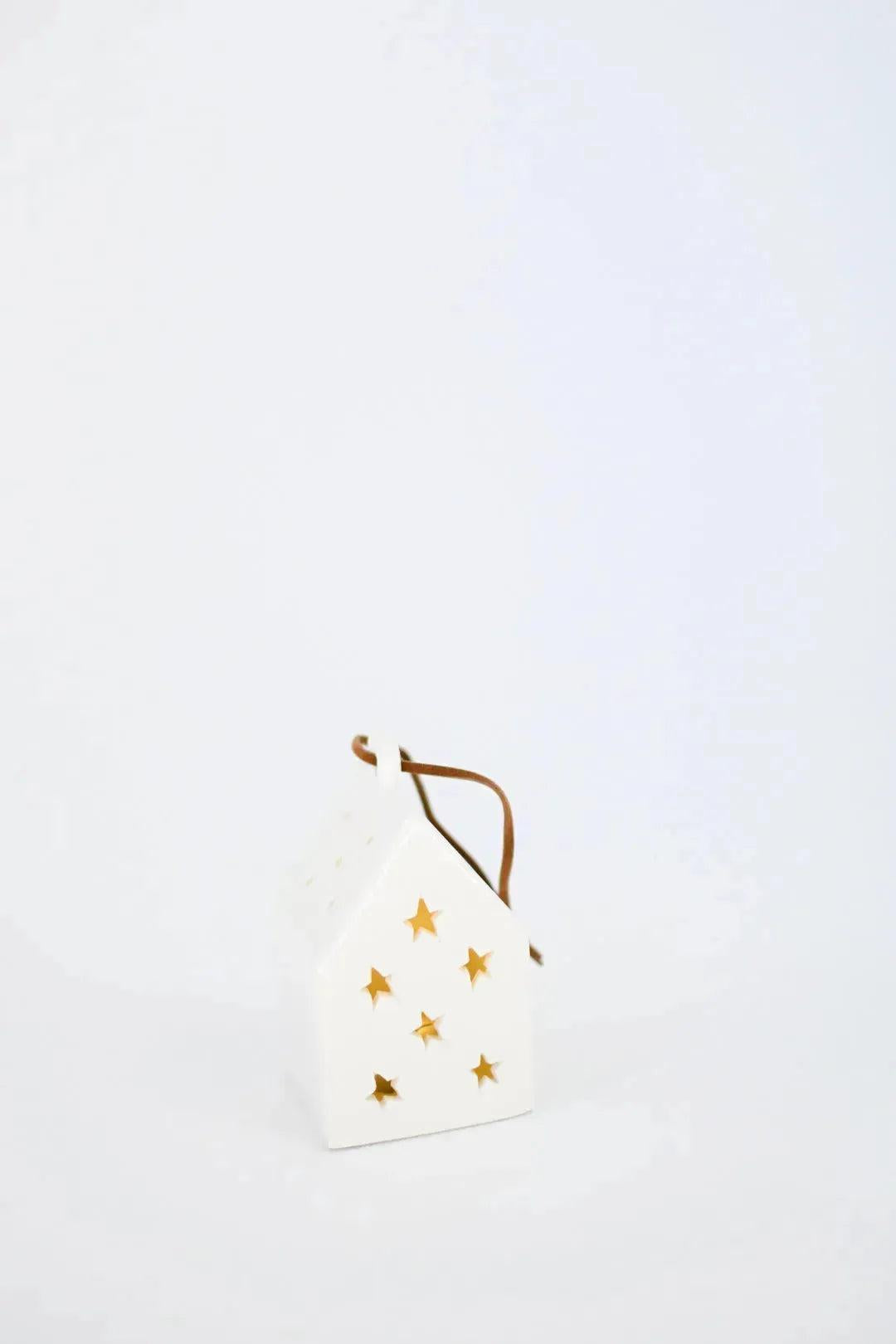 White Ceramic LED House Ornament, 4 Styles House 2 Home Decor