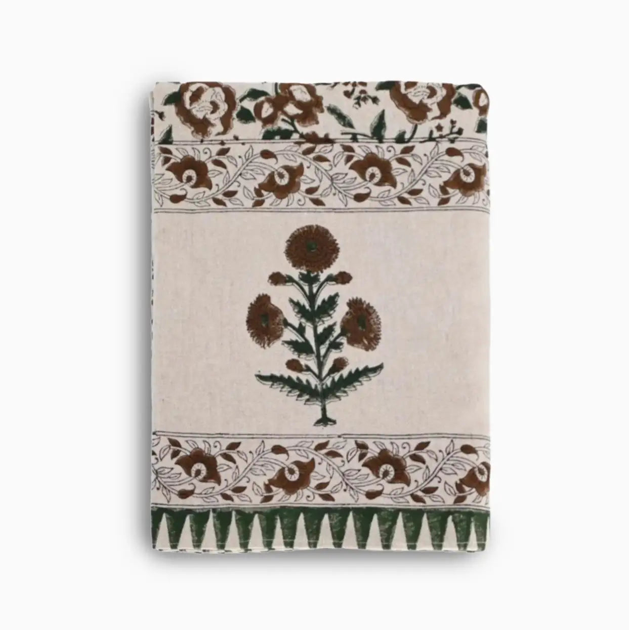 Clara Floral Block Print Tablecloth