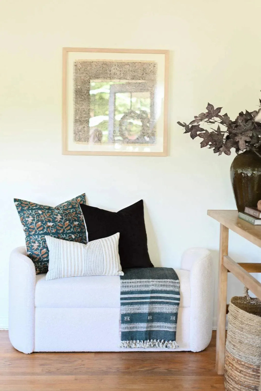 Sadie Botanical Print Deep Teal Pillow Cover Pillow Covers