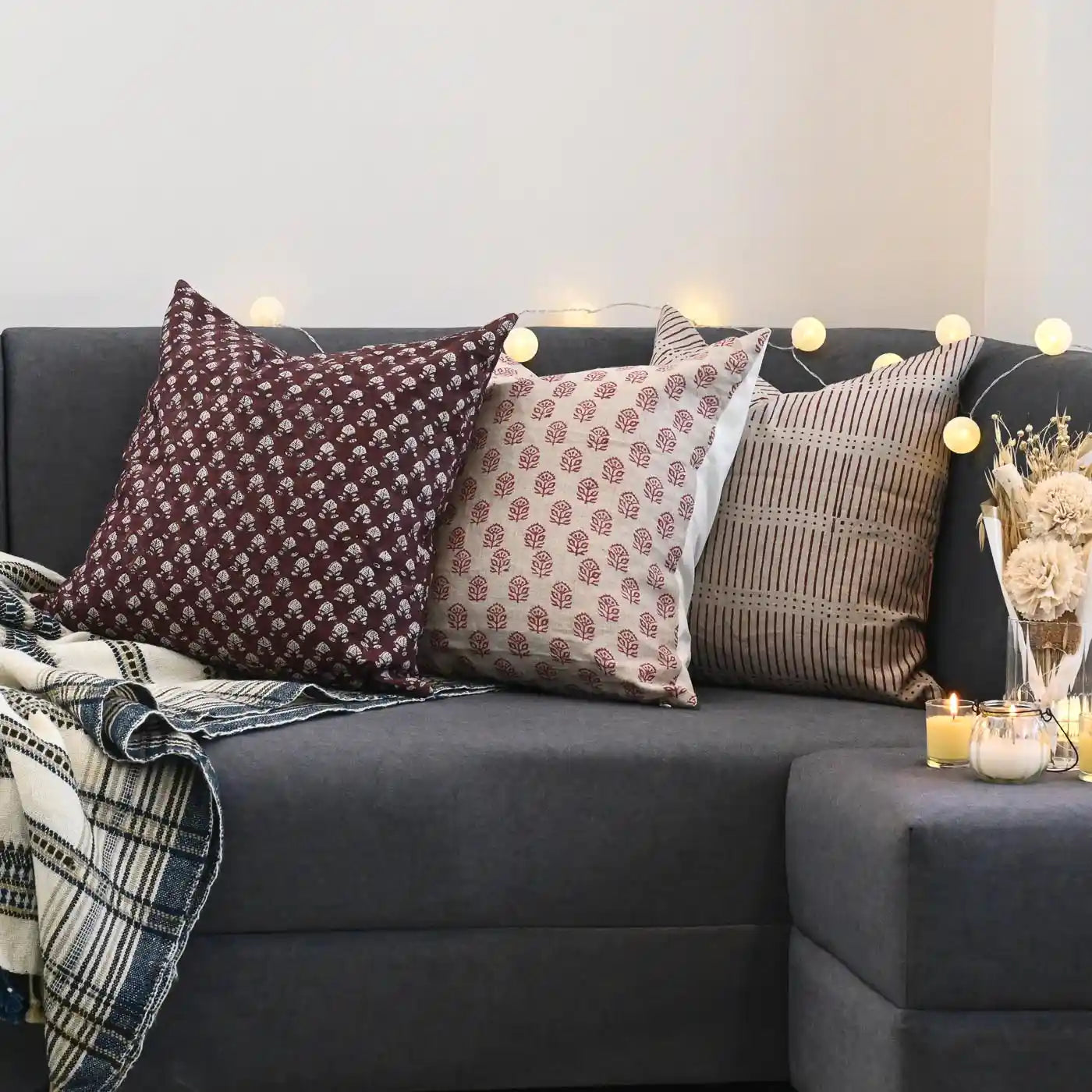 Soren Geometric Gray Pillow Cover Pillow Covers