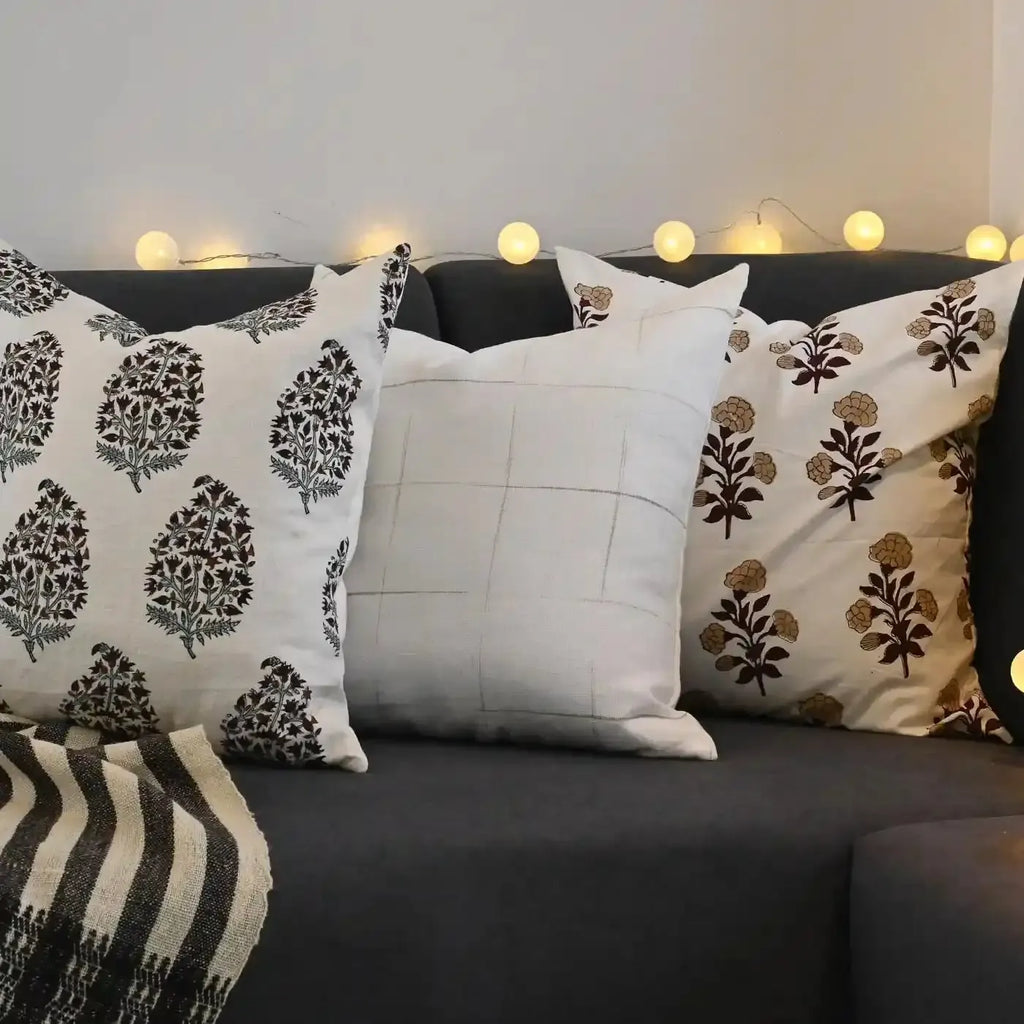 Rowan Ditsy Prints White Pillow Cover Pillow Covers