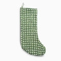 Hand-Block Printed Green Holiday Stocking Stockings