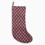 Maroon Floral Block Print Stocking Stockings