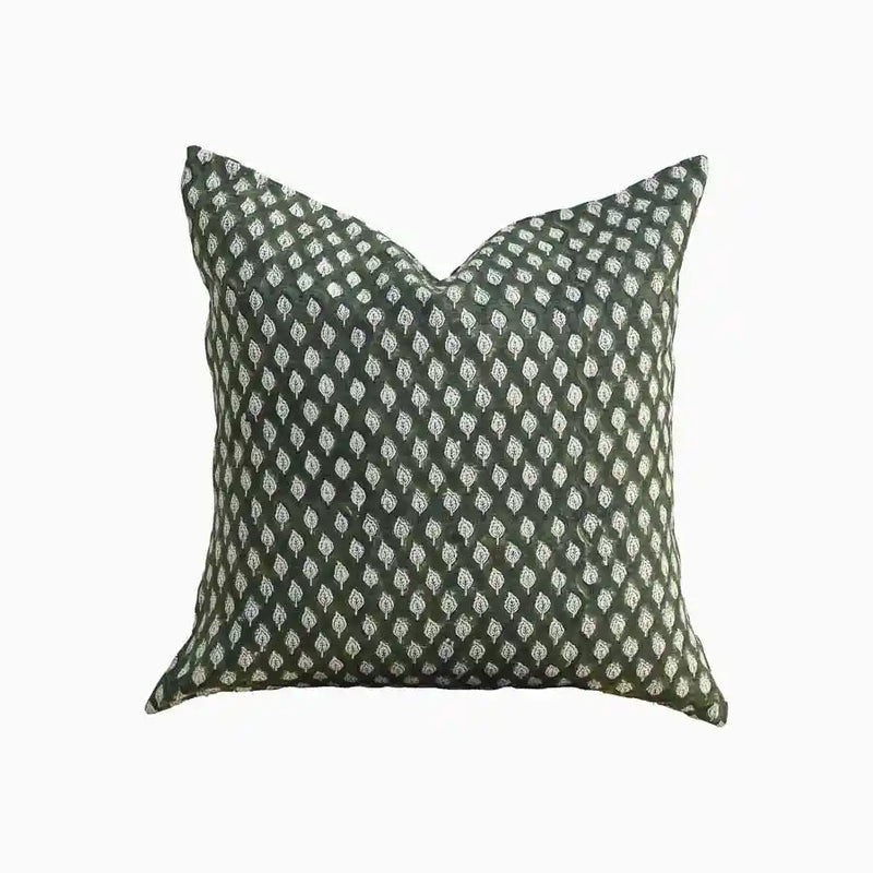 Marlowe Ditsy Prints Dark Green Pillow Cover 26" x 26" Double Sided Pillow Covers