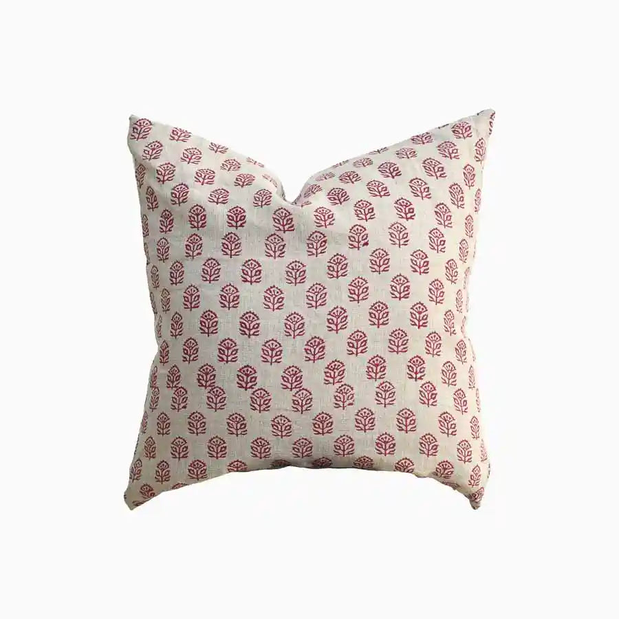 Alina Ditsy Prints Light Beige Pillow Cover 26" x 26" Double Sided Pillow Covers