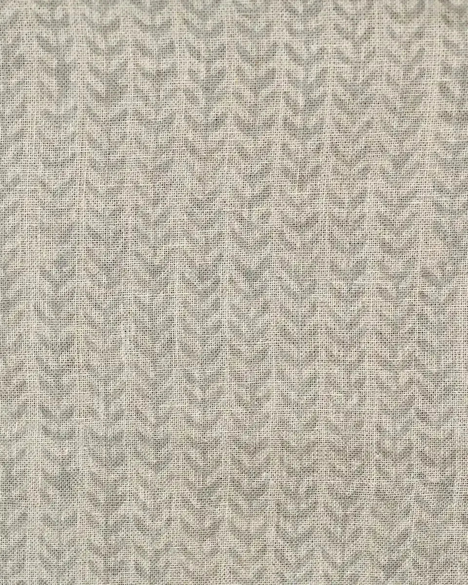 Bree Block Print Linen Gray Linen Fabric