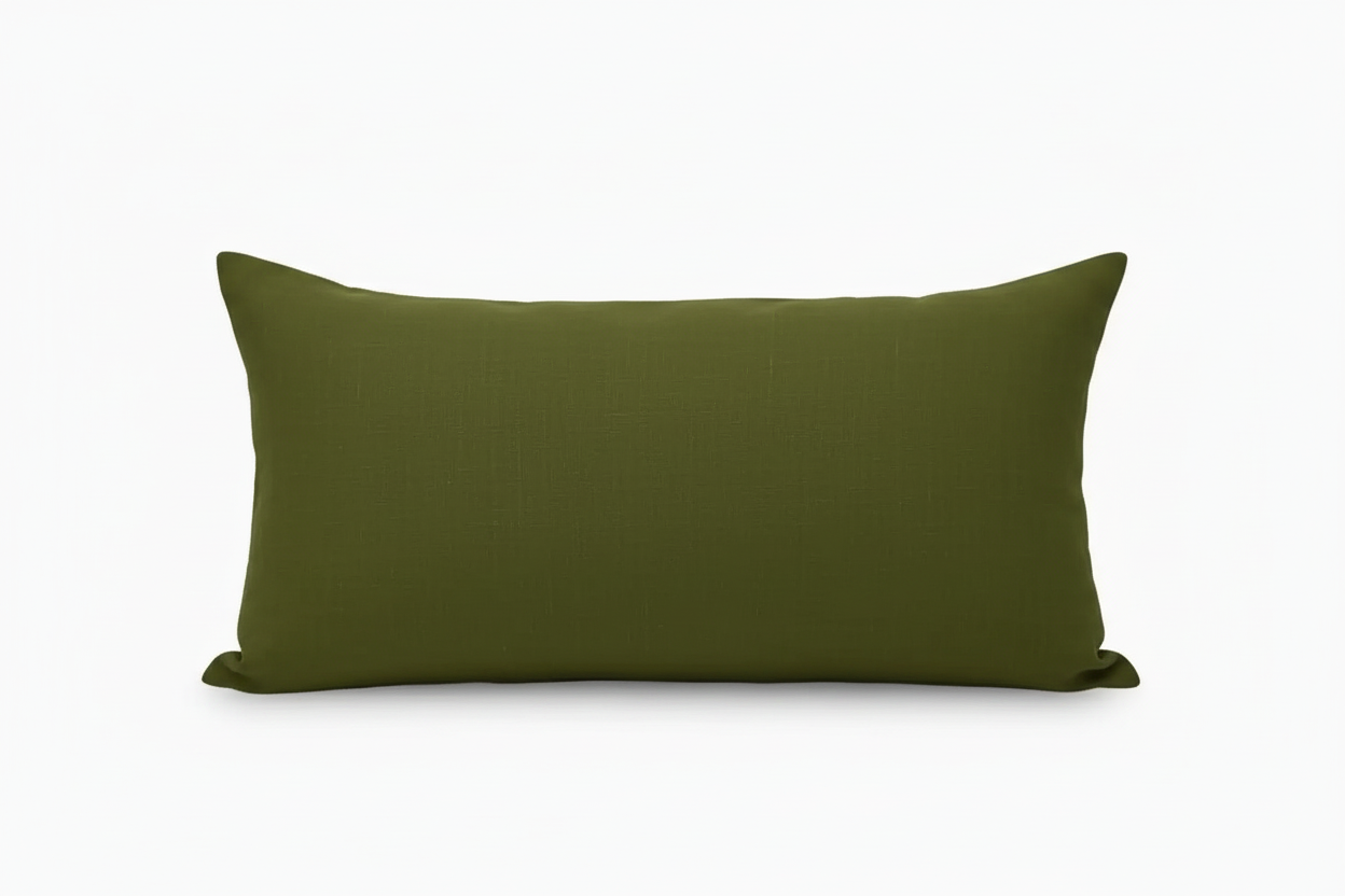 Quincy Linen Woodland Green Pillow Cover Plain Pillow Covers