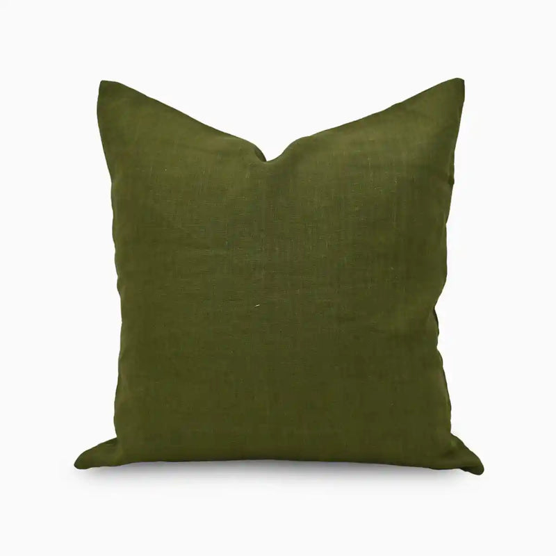 Quincy Linen Woodland Green Pillow Cover Plain Pillow Covers