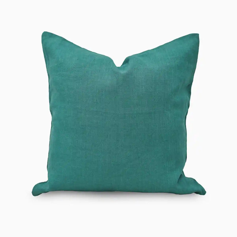 Isolde Linen Deep Teal Pillow Cover Plain Pillow Covers