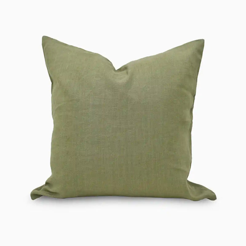 Penrose Linen Vintage Sage Pillow Cover Plain Pillow Covers