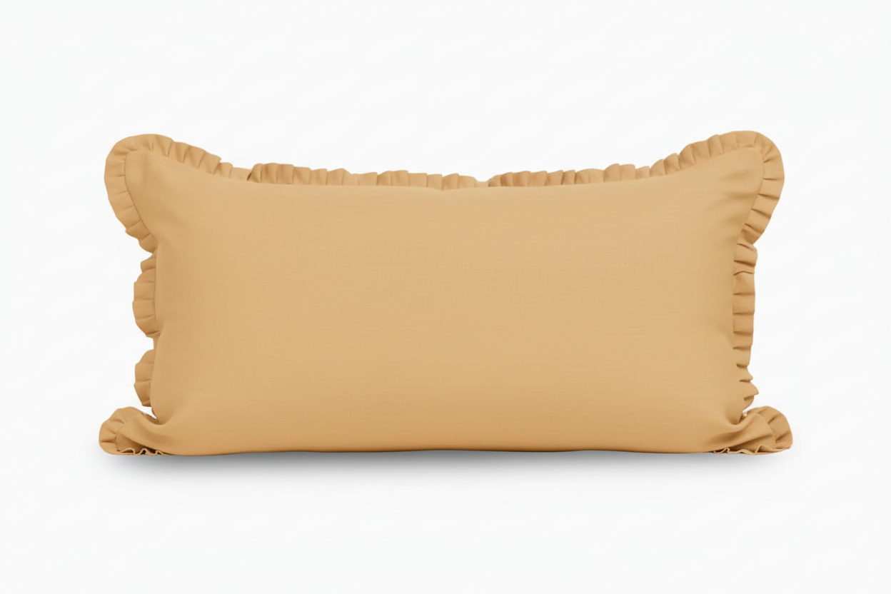 Whitaker Linen Tan Dust Pillow Cover Ruffle Pillow Covers