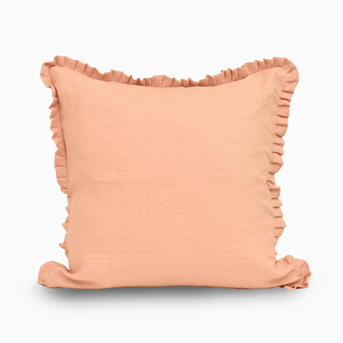 Tinsley Linen Coral Blush Pillow Cover Ruffle Pillow Covers