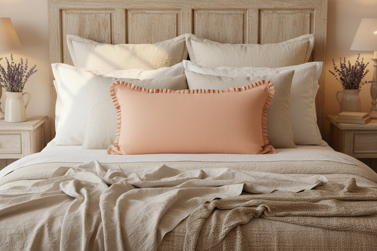 Tinsley Linen Coral Blush Pillow Cover Pillow Covers